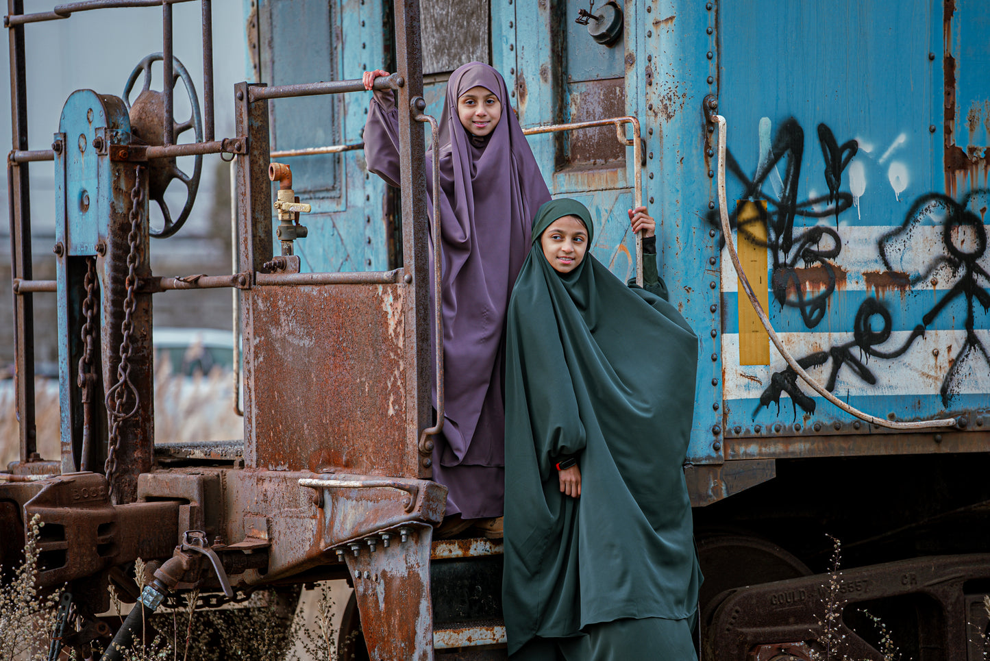 Al-Ghani Green Full Abaya Set Kids